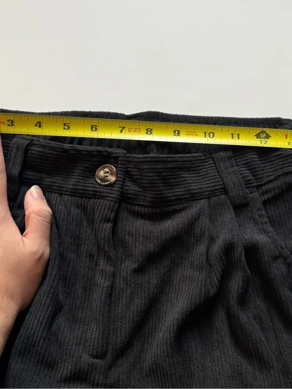 Halara Black Zipper Pocket Corduroy Casual Pants size S Tall Small Tall NEW
